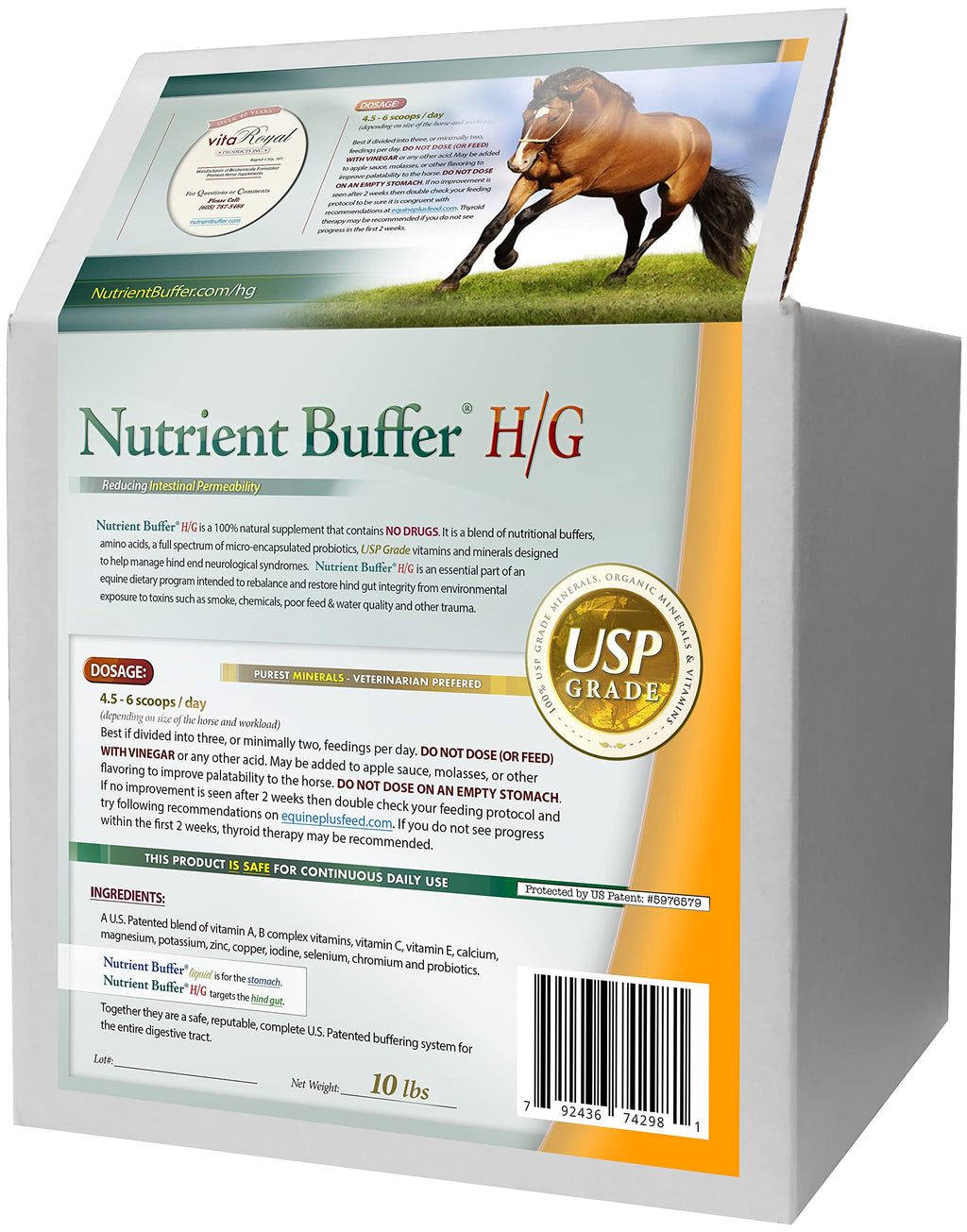 Nutrient Buffer® HG - Equine Hind Gut Lower Gastric Digestive Support Formula for Horses