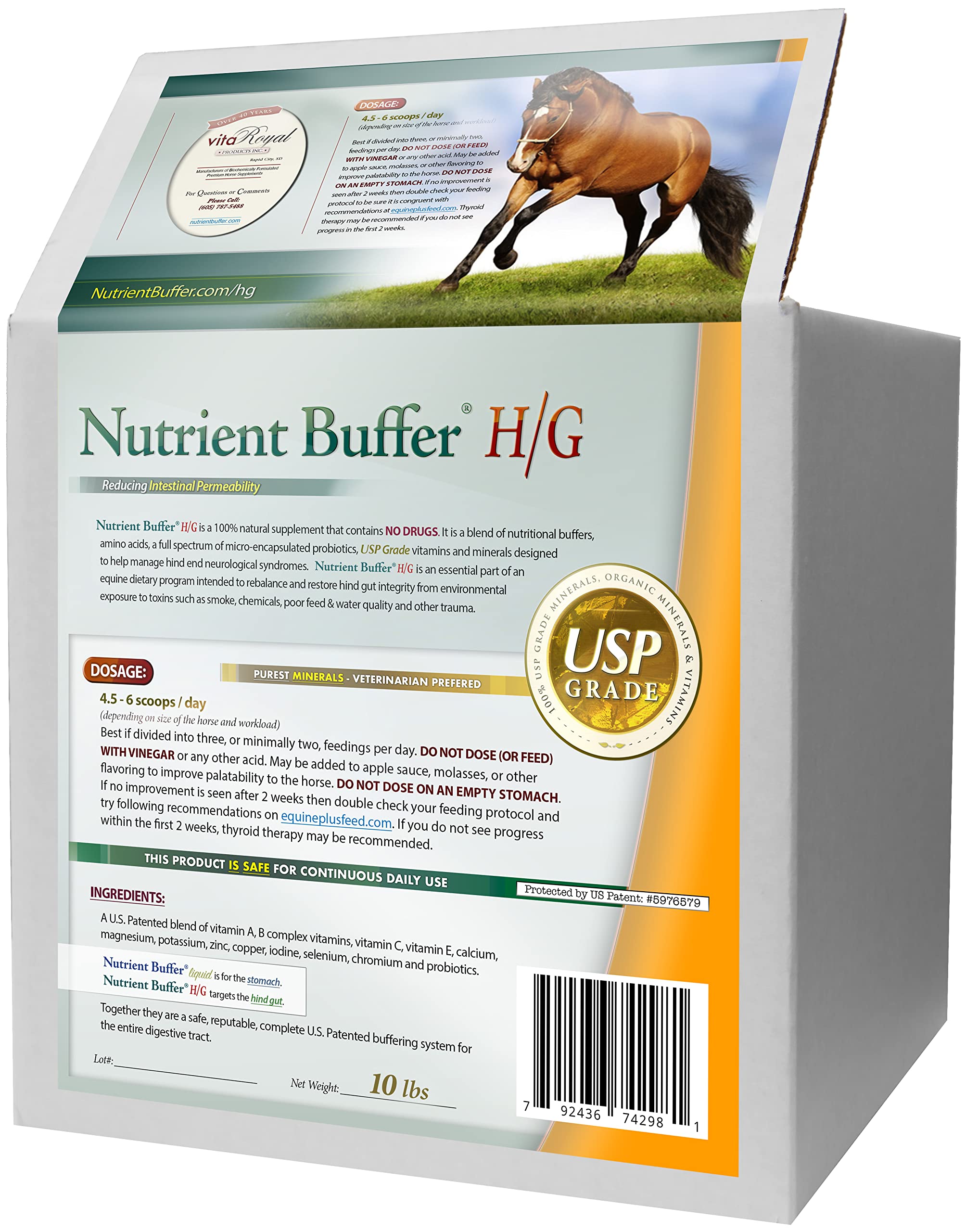 Nutrient Buffer® HG - Equine Hind Gut Lower Gastric Digestive Support Formula for Horses