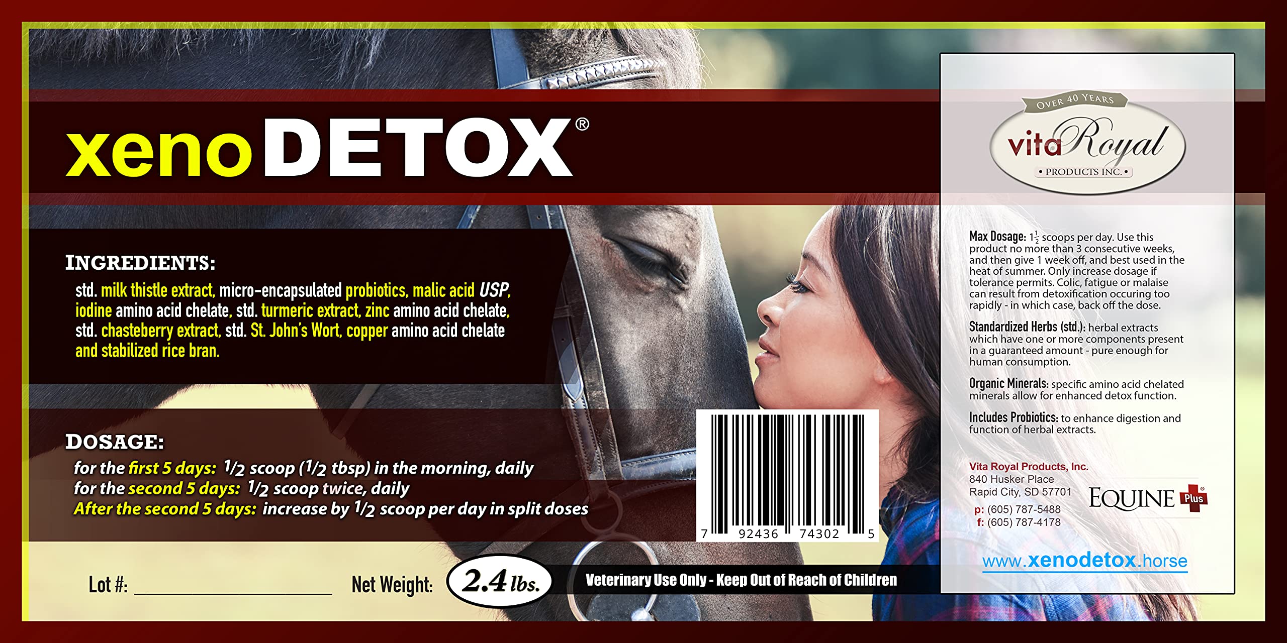 XenoDetox™ - Liver & Thyroid Support Formula for Horses w/Skin Conditions - Standardized Human-Grade Herbs